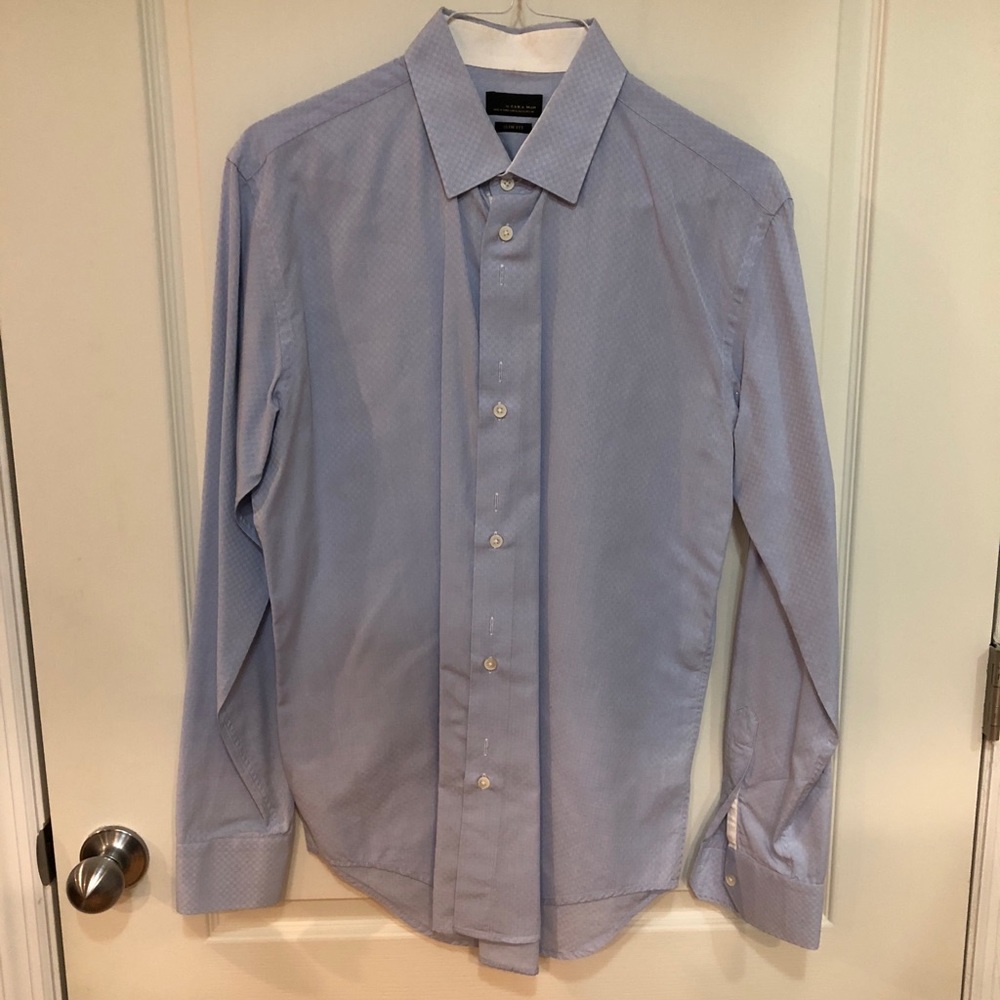 Zara checkered slim fit button down